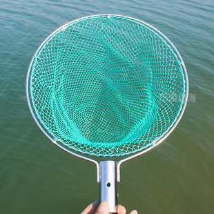 抄网头鱼网捞网兜不锈钢实心捞鱼网头大物小眼细网圈鱼具钓鱼配件