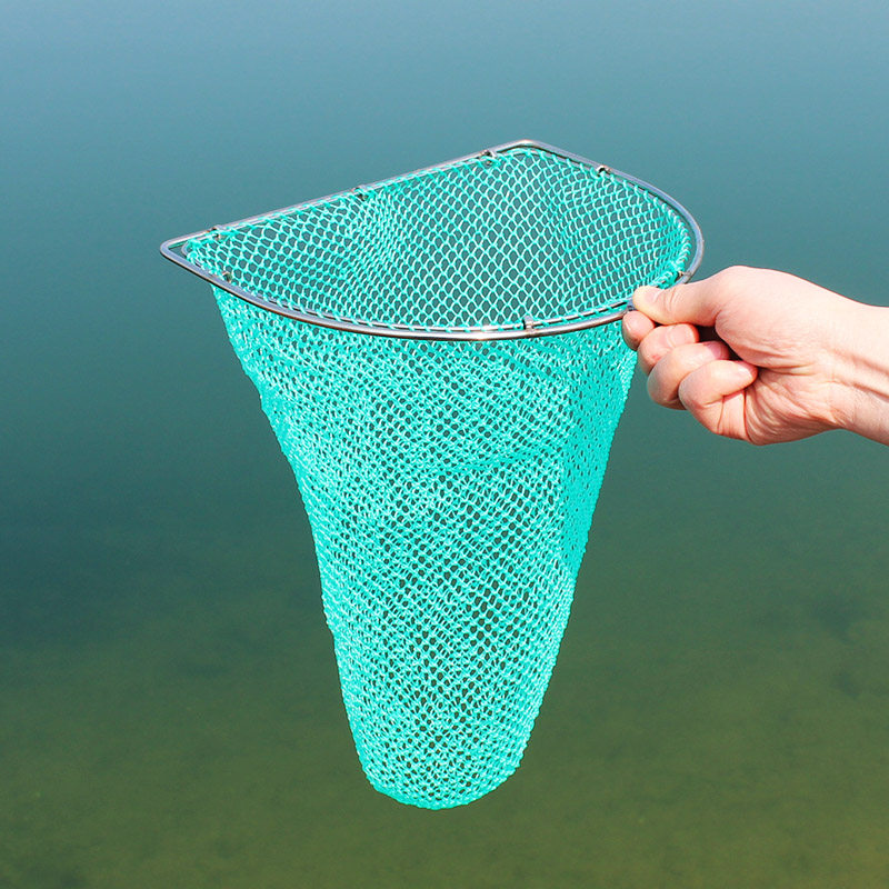 抄网头捞鱼网抄网网兜实心不锈钢鱼网兜8mm接头小眼网兜渔具配件