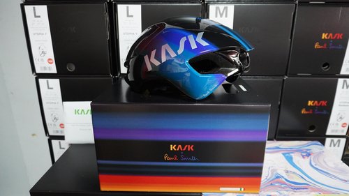 现货L码KASK UTOPIA乌托邦公路车气动头盔PAUL SMITH联名彩虹限量