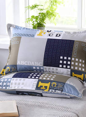 纯棉枕头套一对装100全棉枕套单个拉链枕芯套成人48cmx74cm/40x60