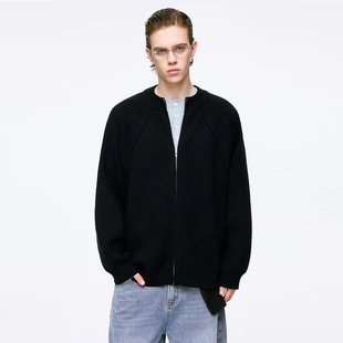 BONELESS圆领慵懒氛围感针织拉链毛衣开衫外套百搭休闲保暖上衣