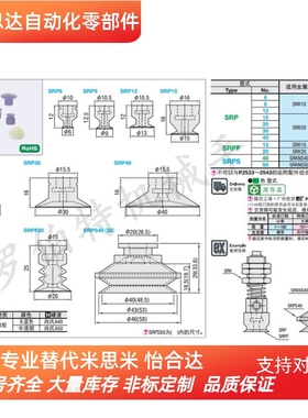 MISUMI米思米真空吸盘 SRP6/9/12/15/20/30/40 蓝色吸嘴SRPF12/20