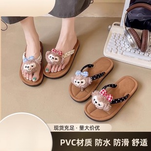 2025卡通可爱人字拖鞋女夏外穿软底新款百搭网红ins夹趾凉拖