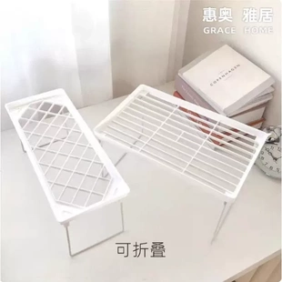 桌面小型置物架迷你收纳架厨房二层架子镂空塑料折叠柜子里分层架