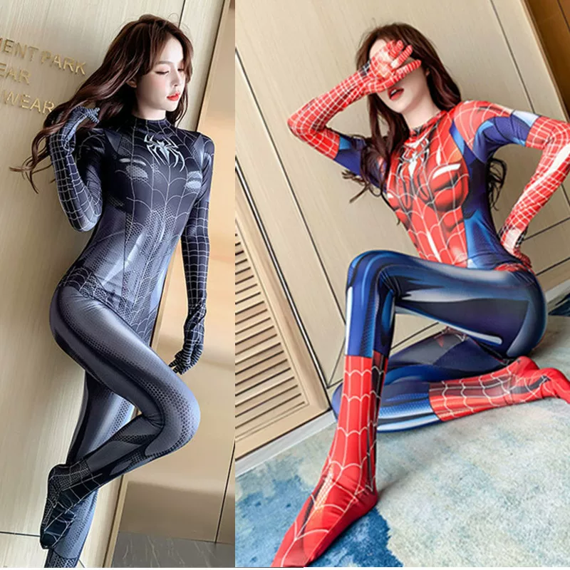 超凡蜘蛛侠紧身衣连体女款黑色