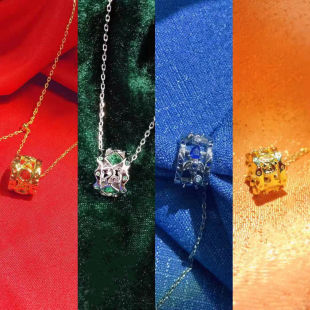 哈利波特转运珠项链S925银格兰芬多斯莱特林拉文克劳赫奇帕奇吊坠