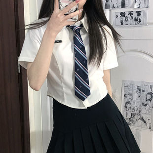 jk衬衫女设计感小众原创韩式学姐收腰制服纯欲风短袖女2026新款潮
