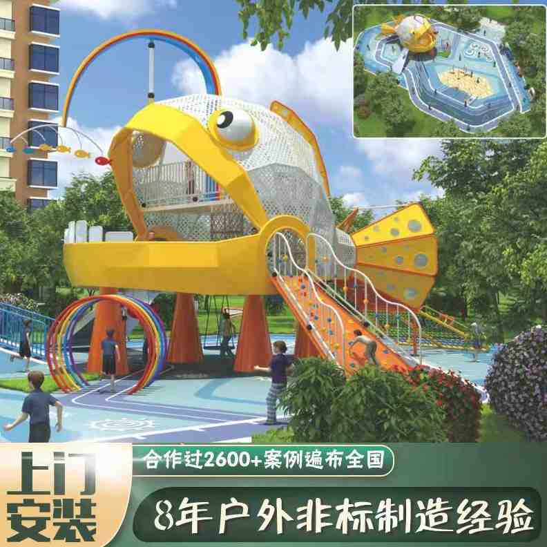 不锈钢滑梯室外儿童设备定做大小型小区滑梯无动力游乐设施厂家