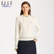 ELLE 时尚 Active活力减龄拼色运动上衣女2026新款 春秋连帽针织衫