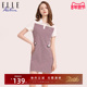 ELLE Active高级感优雅格纹连衣裙2026春夏新款 白色polo领裙子棉