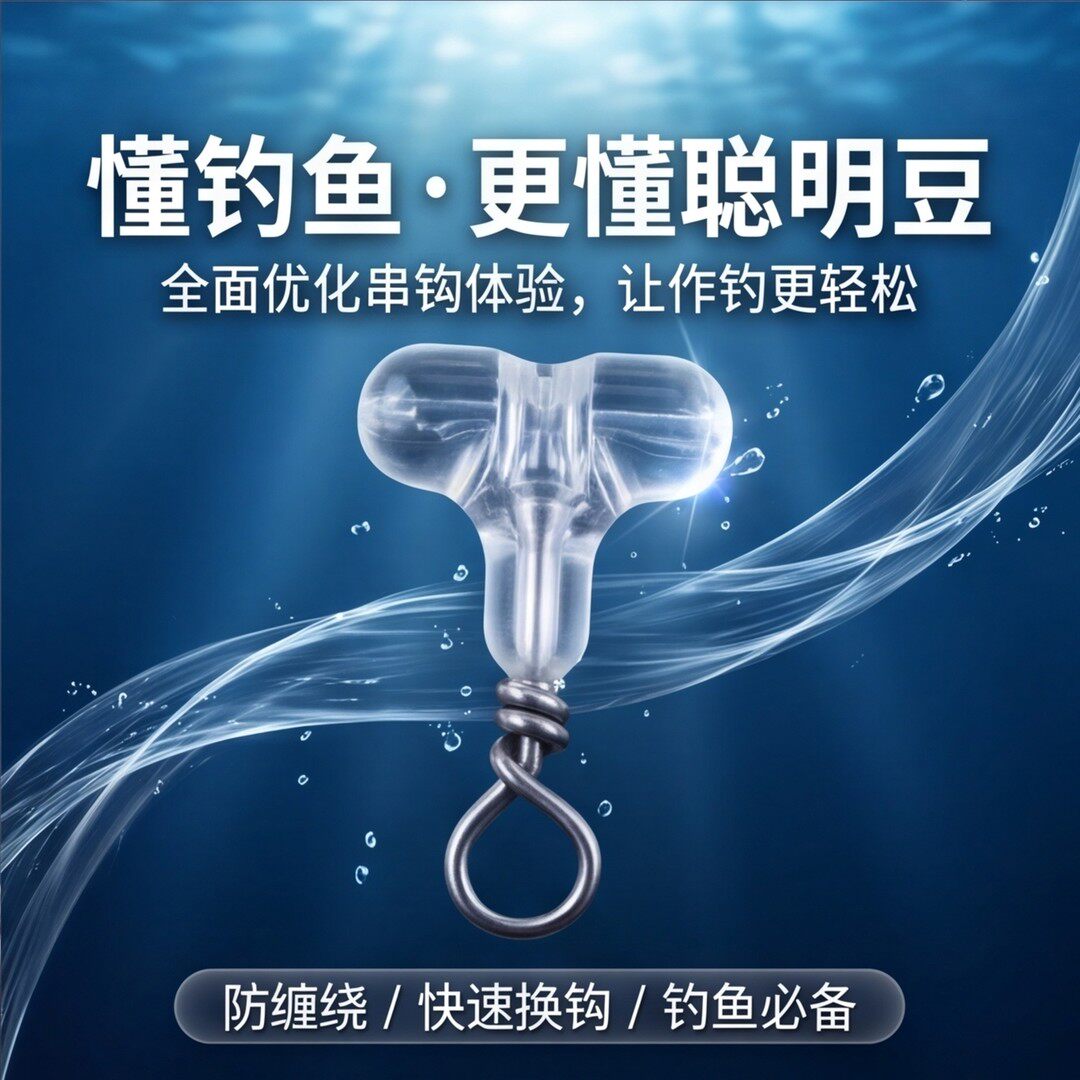 T型海钓聪明豆防缠绕钢丝环