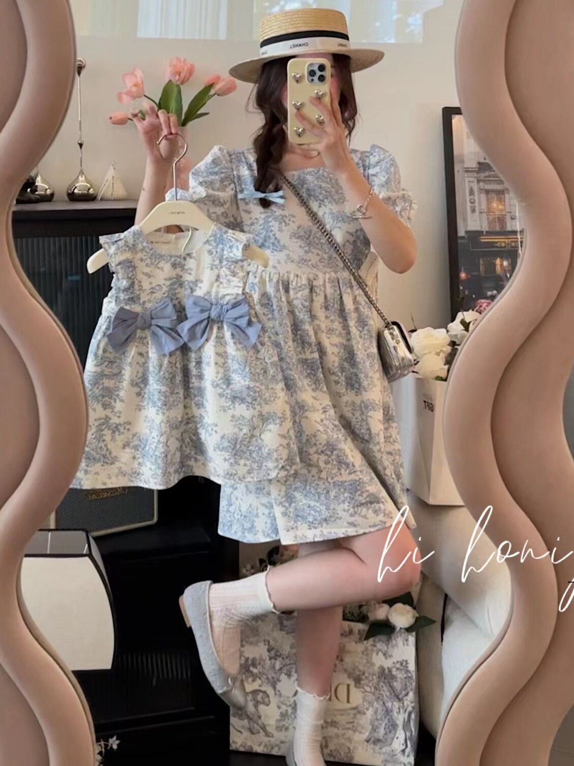 3 4인 가족을 위한 다양한 싼야 해변 휴가 부모-자식 의상 중국식 해변 스커트와  용 여름 정장