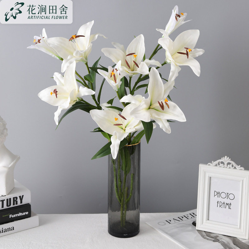 仿真花油画香水百合家