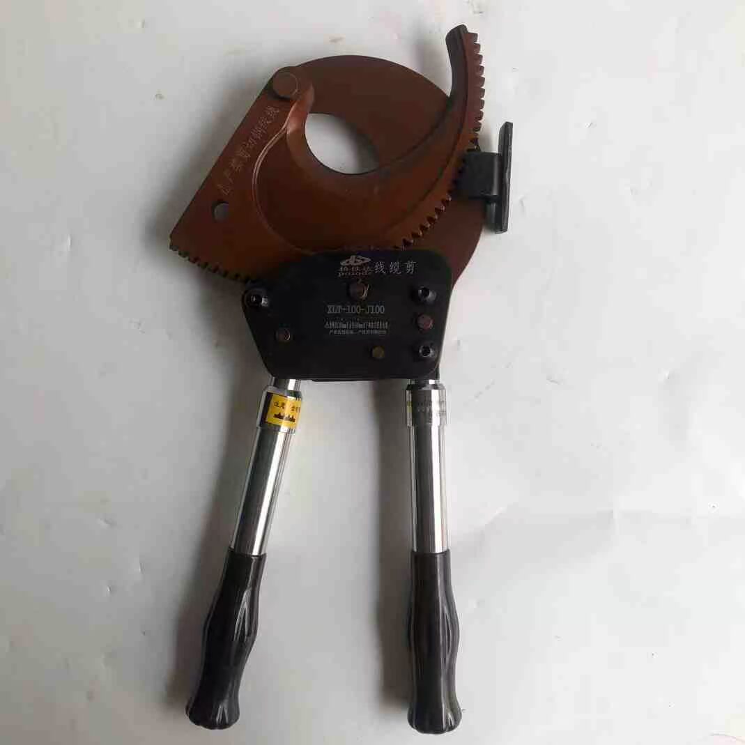 柏仕达电缆剪棘轮式断线钳电缆剪刀xlt100j100线缆钳齿轮切刀