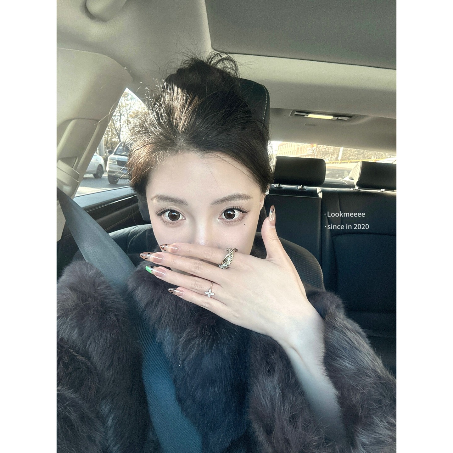 韩国博主同款斑点石双层交错戒指女复古指环叠戴高级感戒指女包邮