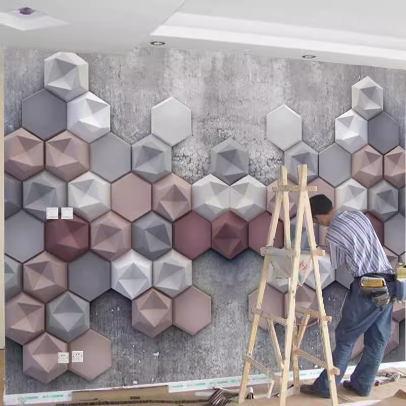 3d立体客厅电视背景墙无缝定制壁画现代墙纸抽象艺术个性壁纸墙布