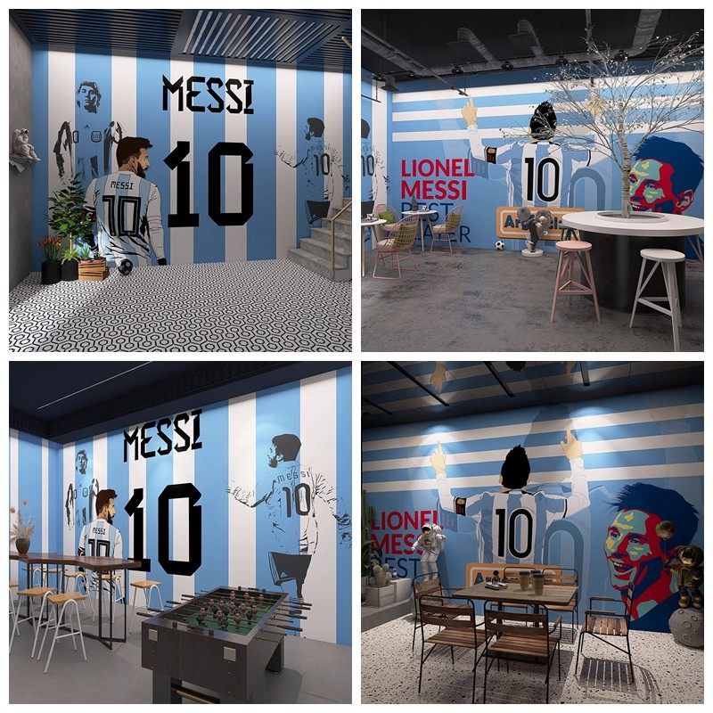 阿根廷世界足球杯背景墙纸10号球衣梅西墙布壁画主题餐厅服装墙纸,家装主材,定制壁画,淘宝优惠券,粉丝福利购,淘宝优惠卷