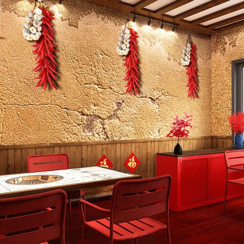乡村农家乐墙烧烤饭店土菜馆壁纸