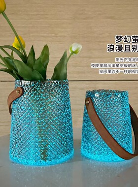 工厂直发夜光系列玻璃花瓶插花干花水养鲜花客厅餐桌家居装饰摆件