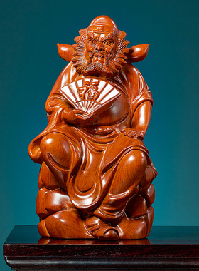 锺馗神像摆件实木家居供奉玄关办公室装饰品风水伏魔乔迁新居礼品