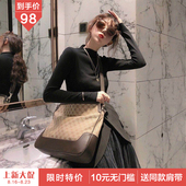 大容量老花帆布斜挎单肩大包 G家网红抖音微爷同款 包包女2019新款