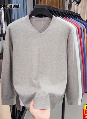 Z.Y.RONG/藏源绒薄款羊绒衫男士高端羊毛衫春秋打底毛衣V领针织衫