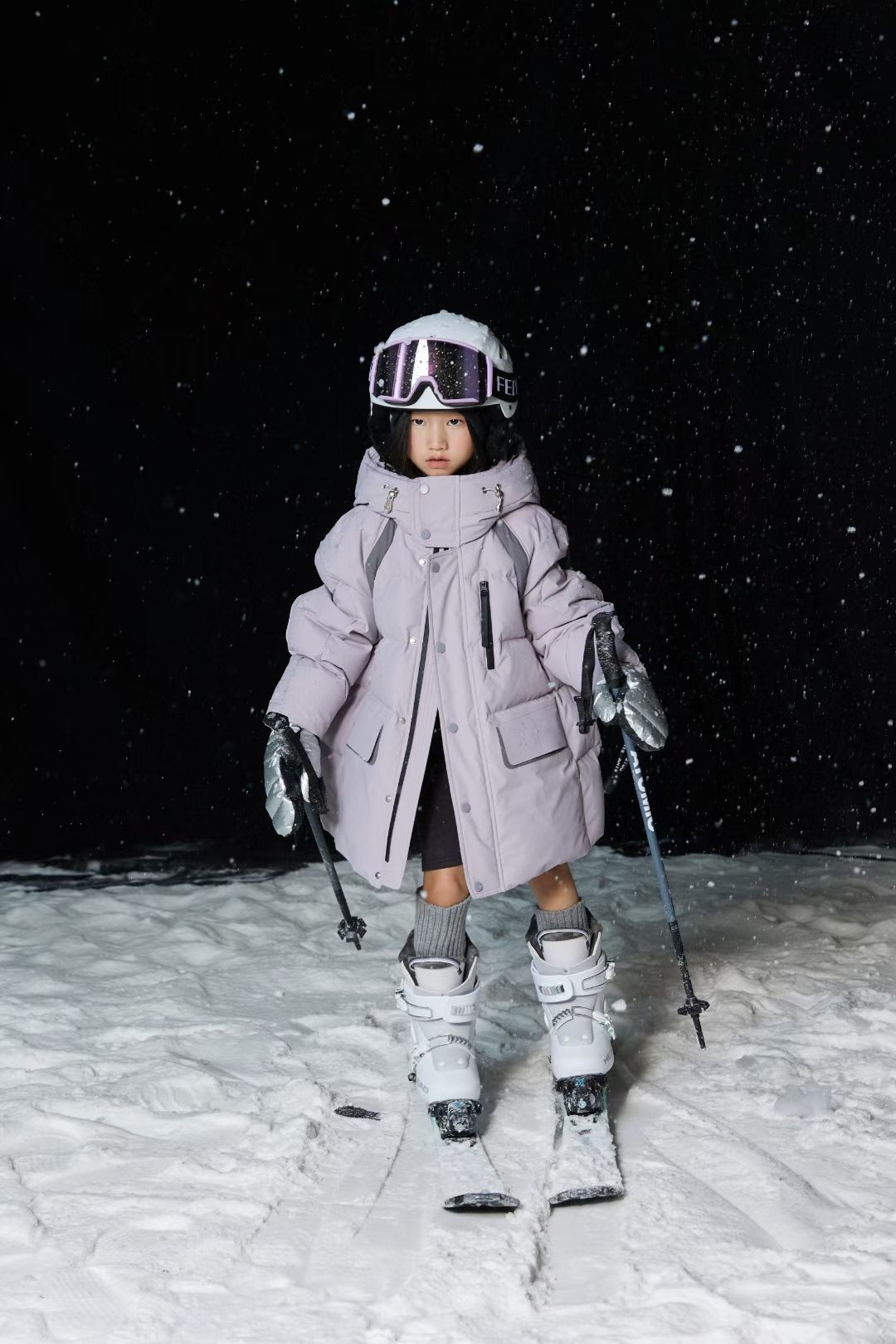 商场同款越也正品儿童羽绒服中大童柳桥绒保暖三防冲锋衣外套