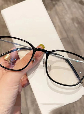 卡其色近视散光防蓝光方框眼镜女韩版素颜可配高度数眼镜架9107