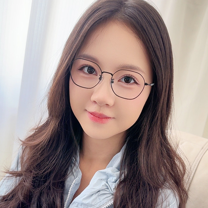 超轻近视女款可配度数金丝纯钛显脸小防蓝光眼框镜架专业配镜1236