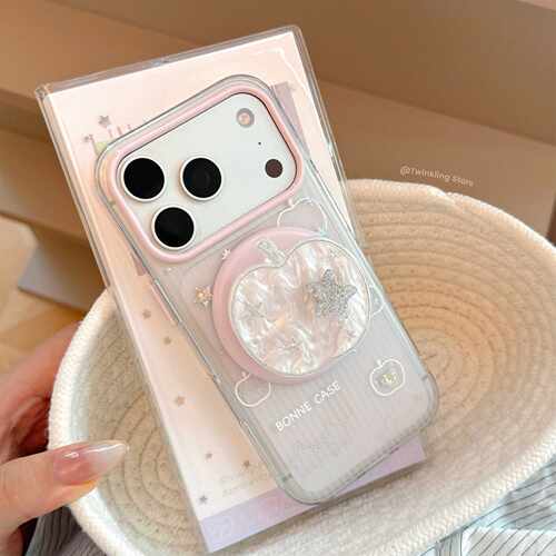 鎏金透明适用iphone18贝母苹果17pm手机壳15旋转磁吸支架16清新软