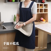 可擦手拆卸围裙厨房家用2025新款 加厚女防污防油牛仔围腰男工作服