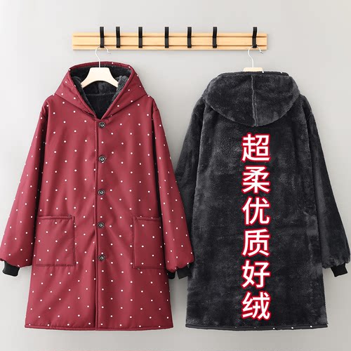 加绒保暖工作服防油罩衣长袖围裙