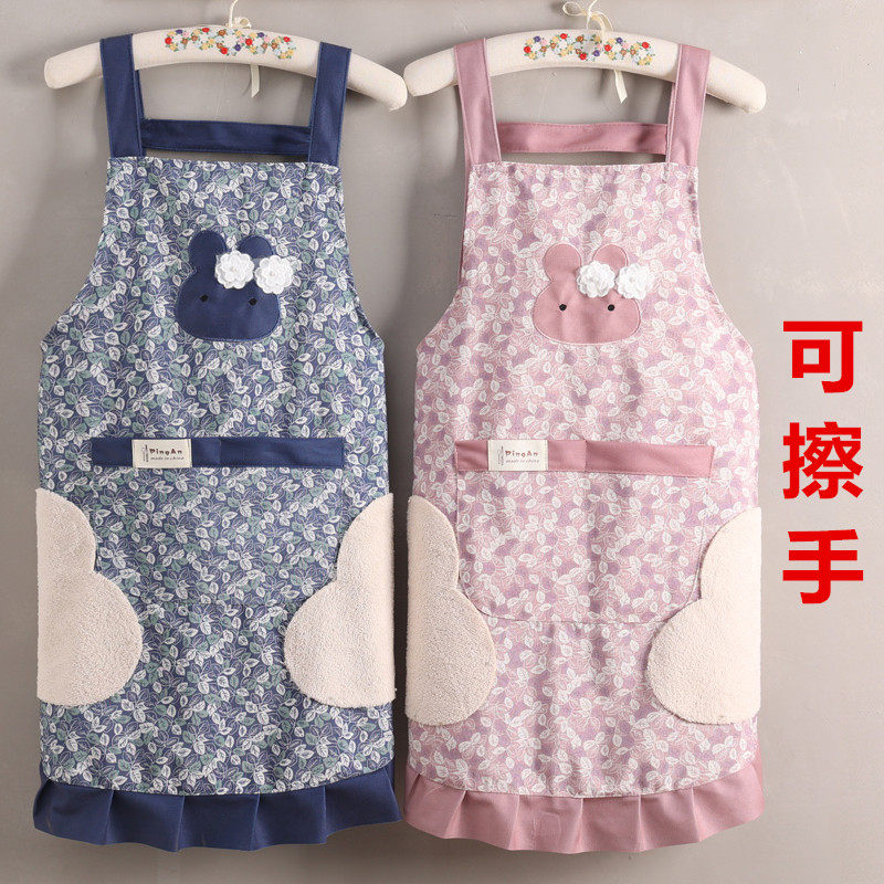 时尚擦手围裙家用厨房防水防污透气女工作服网红同款大人棉布围腰,家庭/个人清洁工具,围裙,淘宝优惠券,粉丝福利购,淘宝优惠卷