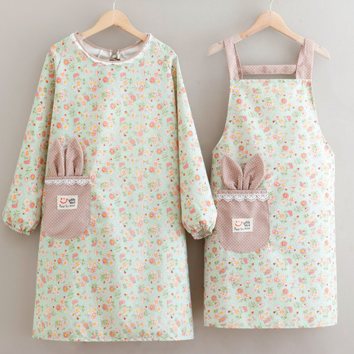 家用厨房做饭围裙长袖罩衣