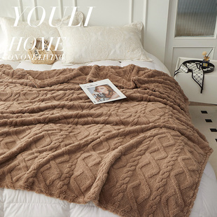 防猫抓客厅沙发盖毯四季 通用防滑毛绒被子毯子床上床尾毯空调毯