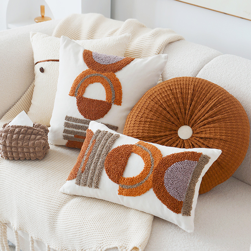 北欧抱枕套摩洛哥ins风客厅沙发靠垫簇绒几何图案腰靠轻奢靠枕