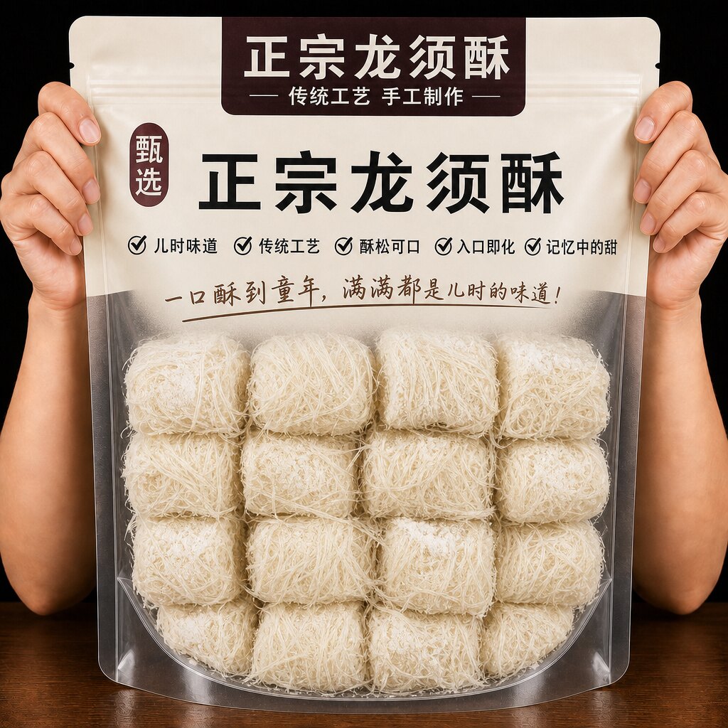 湖北特产正宗龙须酥官方旗舰店老式传统糕点心下午茶点心休闲零食