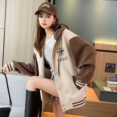 美式棒球服外套女2026新