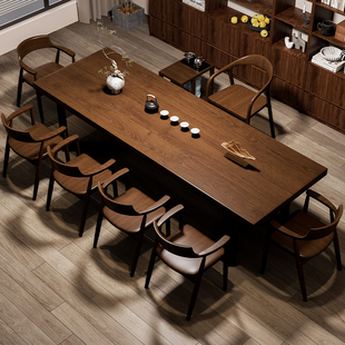 实木茶桌办公室组合椅现代简约新款茶桌一体一整套客厅大板茶台