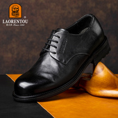 男士 商务正装 高端真皮皮鞋 老人头2025新款 轻奢系带结婚新郎皮鞋 男