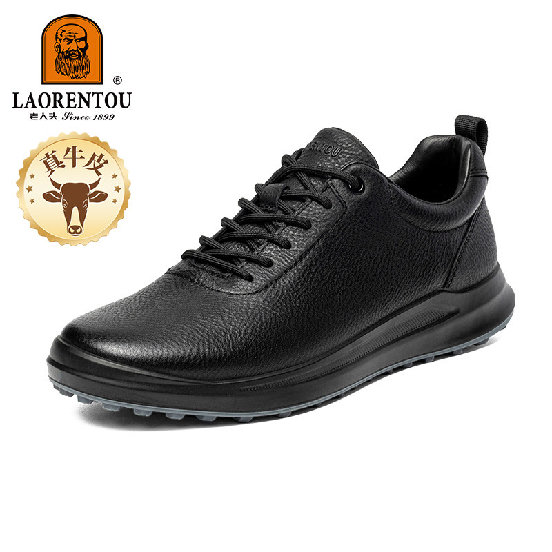 老人头2025秋季新款柔软真皮透气防滑软底高端时尚休闲运动皮鞋男,流行男鞋,休闲皮鞋,淘宝优惠券,粉丝福利购,淘宝优惠卷