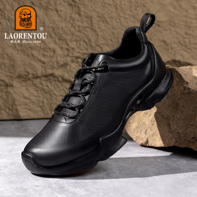 【头层牛皮】老人头2025秋冬新款真皮男鞋厚底休闲皮鞋户外健步鞋