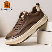 男2025秋季 新款 耐磨厚底时尚 老人头休闲板鞋 百搭上班通勤运动男鞋