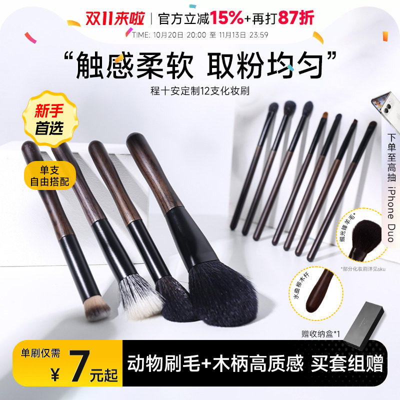 程十安套刷化妆刷套装刷修容腮红散粉眼影刷遮瑕刷眼部全套刷子