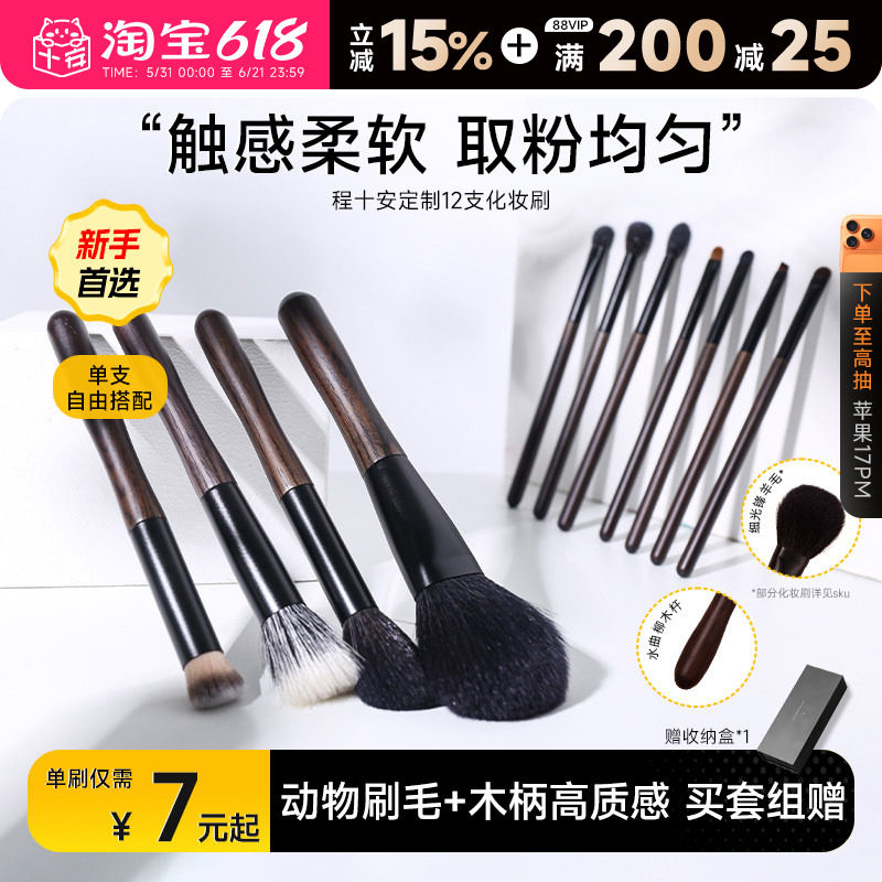程十安套刷化妆刷套装刷修容腮红散粉眼影刷遮瑕刷眼部全套刷子