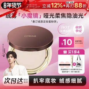 程十安春汀粉饼持久控油定妆哑光细腻保湿遮瑕补妆小魔镜蜜粉饼