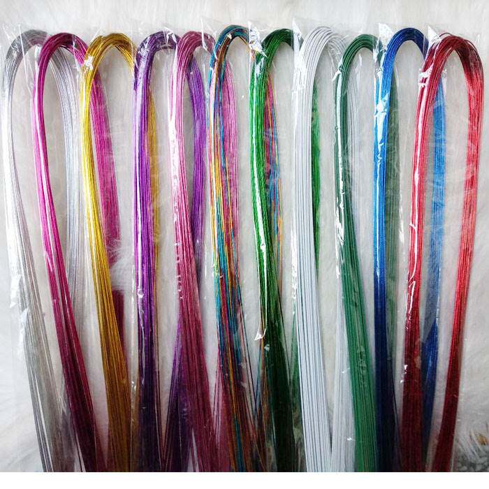 丝网花丝袜花材料手工diy满天星串珠20 22 24 26号金色银细铁丝