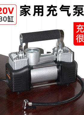 220v双缸高压小型汽车用充气泵