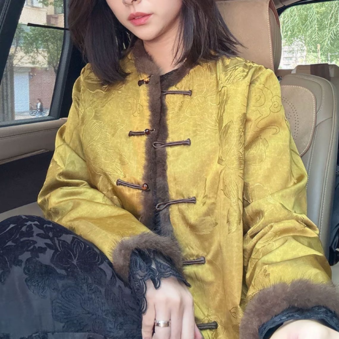 新中式提花手工盘扣棉服冬季新款气质妈妈装减龄显瘦国风上衣2025