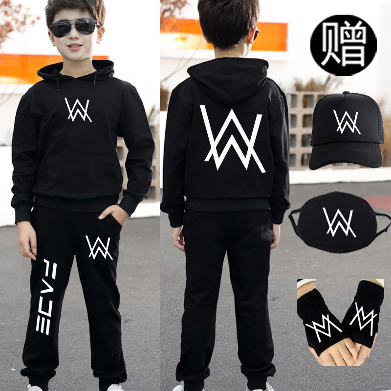 艾伦沃克抖音同款战衣舞团家豪同款战衣套装strong哥儿童加绒套装